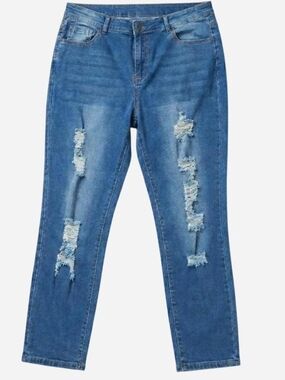 Bamboo Jeans Womens 16 32x28 Skinny High Waist Distressed Stretch